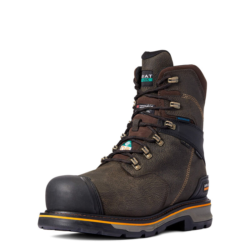 Ariat Stump Jumper 8 Csa Glacier Grip Waterproof 600g - Miesten TummanRuskea Työsaappaat ( OFYTWL-40